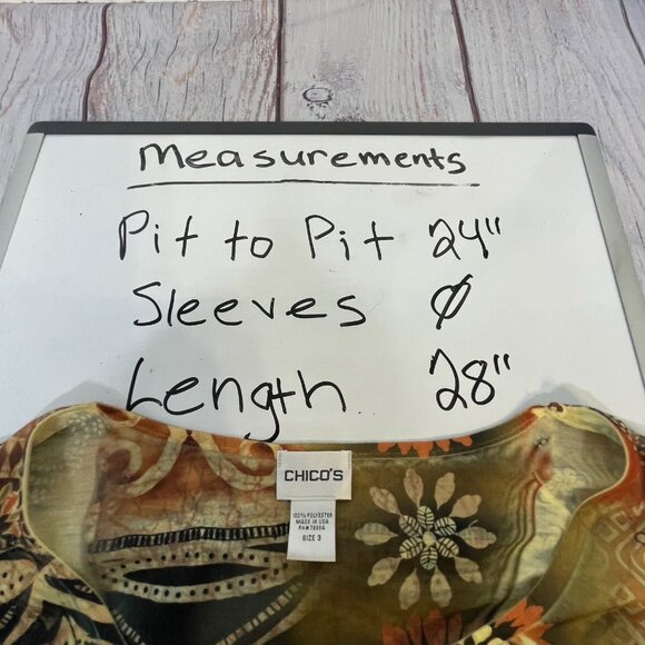 Chico's Top Size XL (16) Rhinestones Ruffles Fall Floral Fairy BOHO Whimsical - Picture 11 of 13